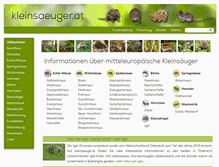 Tablet Screenshot of kleinsaeuger.at